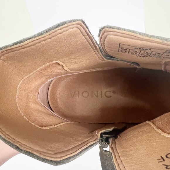 Vionic Sienna Waterproof Leather Short Block Heel Ankle Boot Bootie Winter Snow - Picture 7 of 14